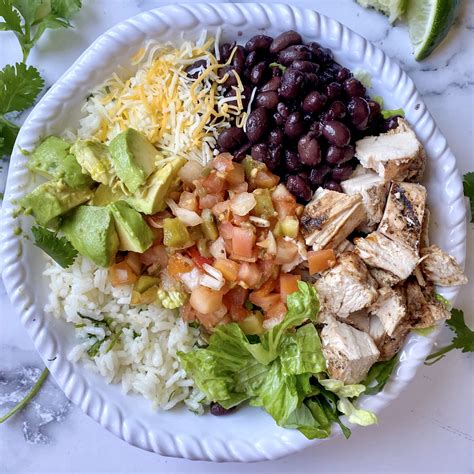 Copycat Chipotle Chicken Burrito Bowl Pinch Of Wellness