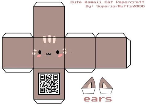 Cute Kawaii Cat Cube Papercraft Template By SuperiorMuffinXXDD