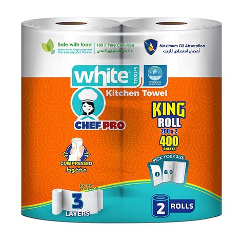 Buy White Kitchen Roll 3 Layers 2 Rolls Online In Egypt Talabat Egypt