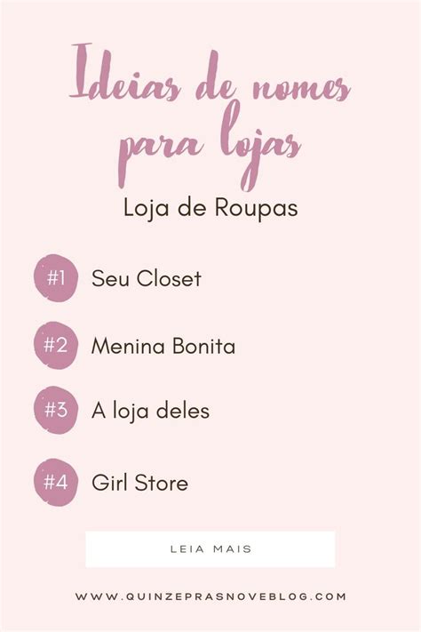 Ideias De Nomes Para Lojas De Roupas Nome De Loja Nomes De Lojas