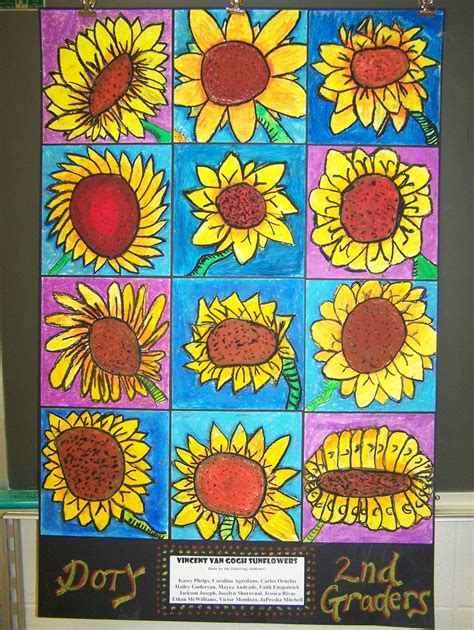 WHAT S HAPPENING IN THE ART ROOM 2nd GRADE Van Gogh Sunflowers