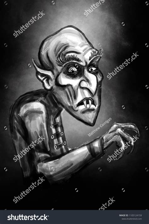 Vampire Illustration Dracula Count Orlok Nosferatu Stock Illustration