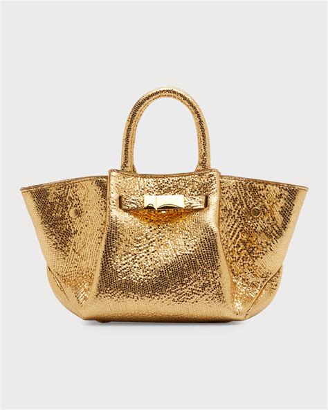 DeMellier New York Mini Croc-Embossed Top-Handle Bag | Neiman Marcus