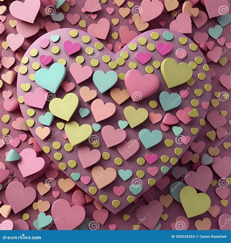 Multicolored Heart Background Valentine Wallpaper With Pink Hearts 3d