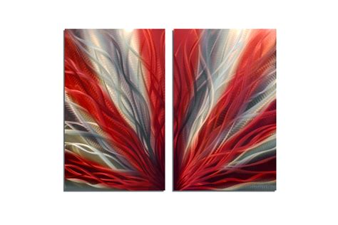 Radiance Red 31 - Metal Wall Art Abstract Sculpture Modern Decor- on ...