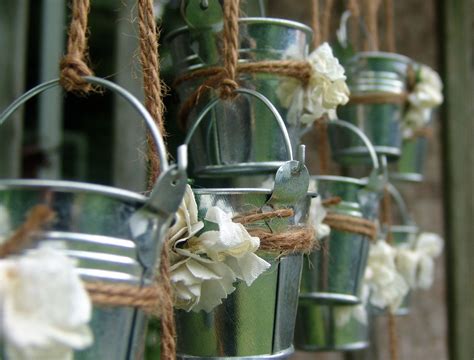 Rustic Wedding Favors Mini Galvanized Pails Shabby Chic Favor