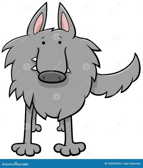 Gray Wolf Cartoon Wild Animal Character Stock Vector Illustration Of