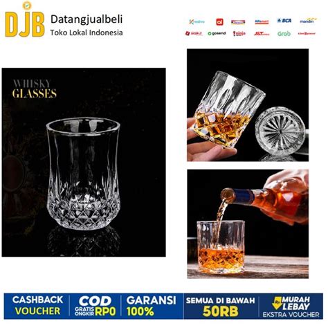 Jual Lang Xu Gelas Cangkir Whiskey Wine Crystal Glass Cup Sloki Ml