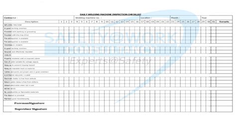 Welding Inspection Checklist Forms