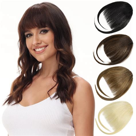 Luxiremi Clip In Pony Echthaar 100 Remy Normal Fringe Bangs Extensions