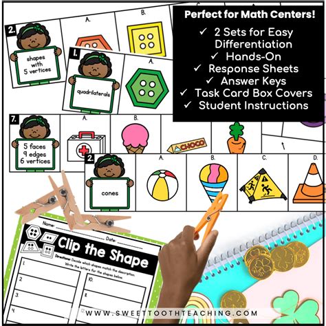 D And D Shape Attributes Activities Clip Cards