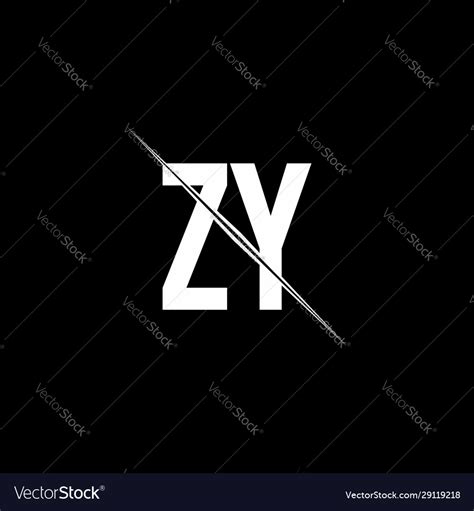 Zy Logo Monogram With Slash Style Design Template Vector Image