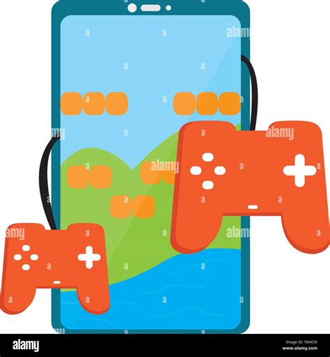 Smartphone With A Joysticks Icon Stock Vector Image Art Alamy