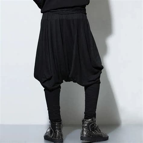 2017 Brand Cool Mens Gothic Punk Style Harem Pants Black Hip Hop Wear