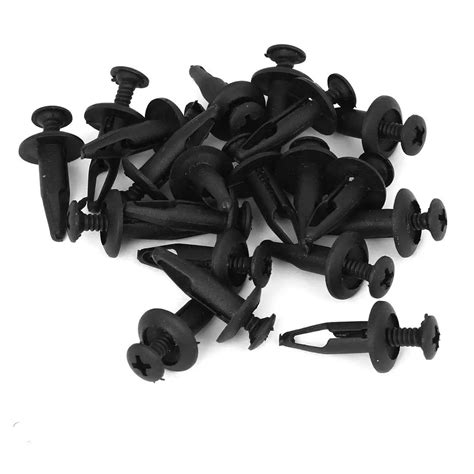 Uxcell Pcs Mm Black Plastic Fastener Rivets Retainer Clip Car