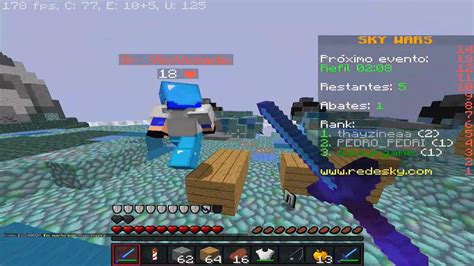 Minecraft Skywars Melhor Resolu O Pra Pc Frac Fps Redesky Youtube