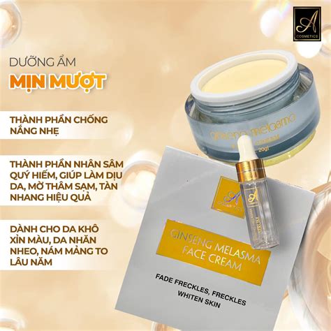 Đánh giá combo Face Serum Nám Nhân Sâm A Cosmetics Ginseng Melasma Mỹ