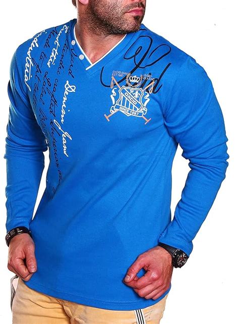 Herren Langarm Shirt Longsleeve Sweatshirt 2 In 1 V Neck V Kragen