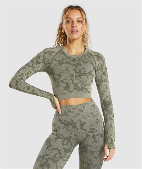 Купить Укорочений топ Gymshark Adapt Camo Seamless Longsleeve р S Crop Top Джимшарк цена 990