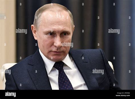 Russian President Vladimir Putin Listens During A Meeting In Moscow