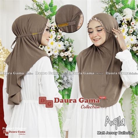 Jual AQILA Daura Gama Hijab Instan Jersey Ballerina Dauragama Kerudung