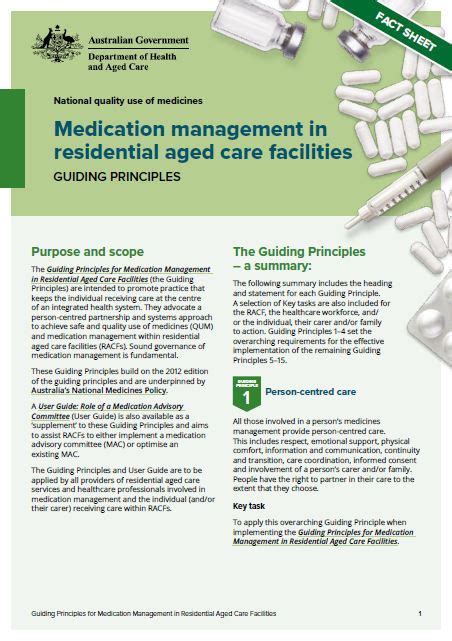 Fact Sheet Medication Management In Residential Aged Care Facilities