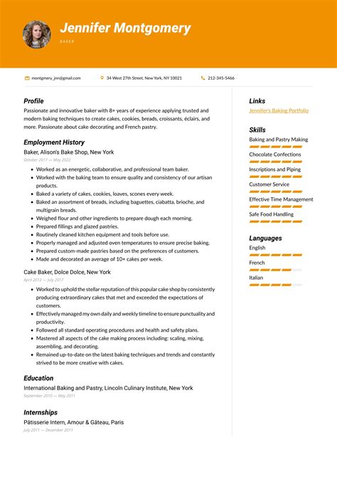 Cake Decorator Resume Profile Shelly Lighting