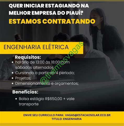 Estágio Engenharia Elétrica Teresina PI 01 vaga s Themos Vagas