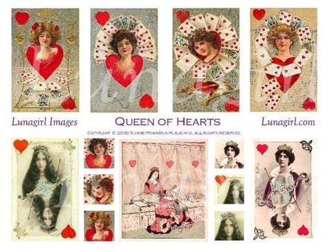 Queen Of Hearts Collage Sheet Download Victorian Women Vintage