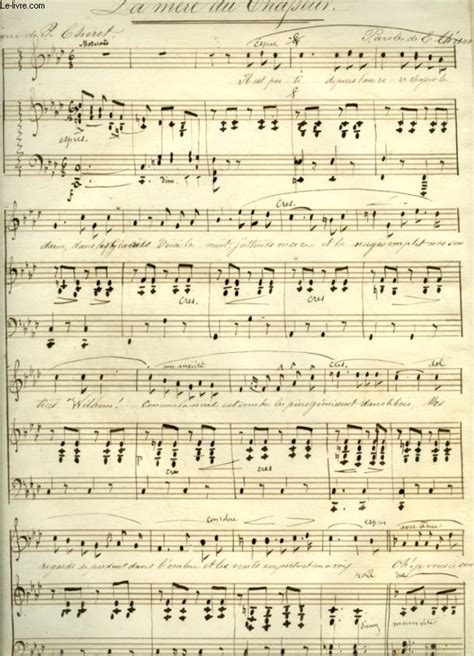 LA MERE DU Chasseur Partition Manuscrite Pour Piano Et Chant Avec