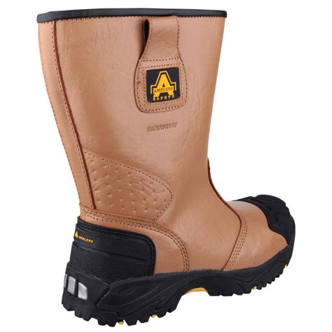 Amblers Safety Fs143 Waterproof Pull On Safety Rigger Boots Tan Size 8