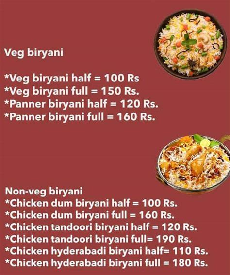 Menu Of Biryani House Wakad Pune