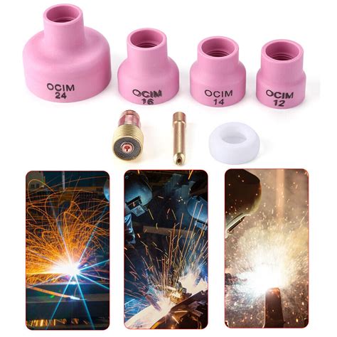 Ceramic Welding Nozzle Cup Collet Chuck Kit For WP9 20 TIG Welding