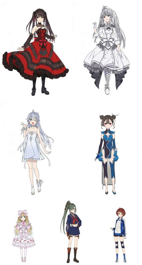 Four Anime Characters In Different Outfits