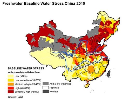 Bws China Wris New Water Stress Map China Water Risk