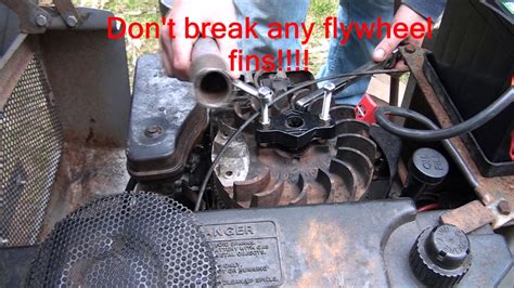 How To Remove A Flywheel On A Briggs And Stratton Riding Lawnmower Engine Motor Youtube