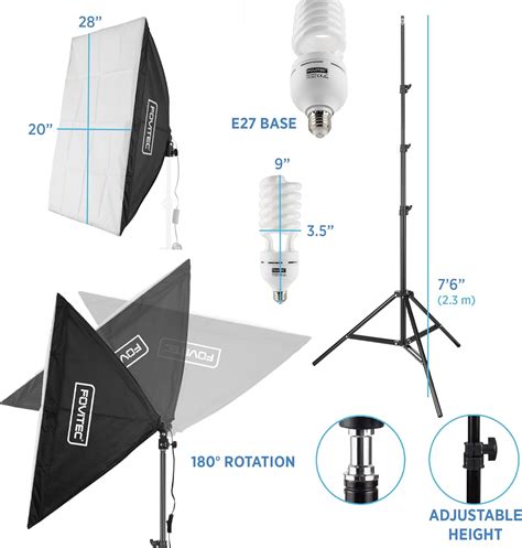 Fovitec Light Fluorescent Studio Lighting Kit X Quick Setup