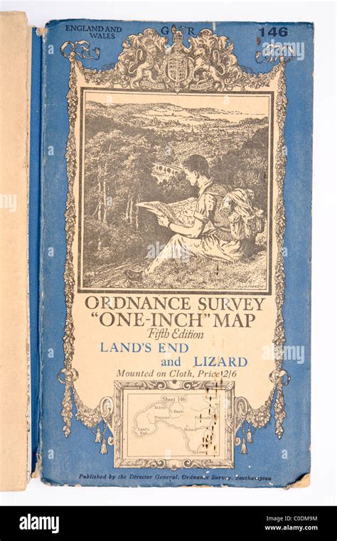 Cover To Old Ordnance Survey One Inch Map To Cornwall Covering Lands