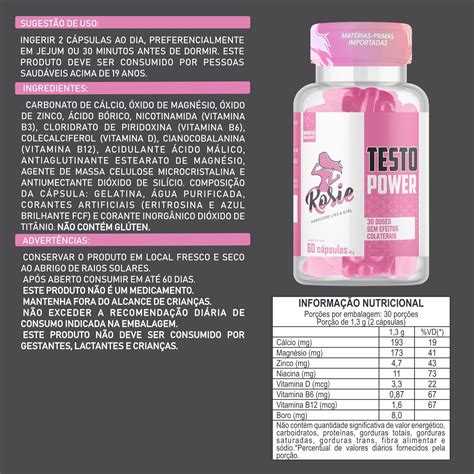 Testo Power Feminino Pr Hormonal Para Energia E Vitalidade C Psulas