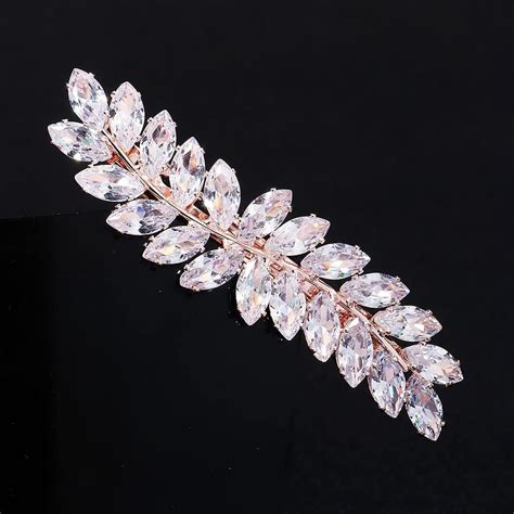 Amazon Yheakne Pearl Crystal Wedding Hair Clip Barrette Gold