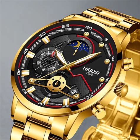 Nibosi Quartz Luminous Man Watch Fashion Sport Stainless Steel Watches