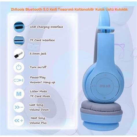 Zhl Tools Bluetooth Kedi Tasar Ml Katlanabilir Kulak Fiyat