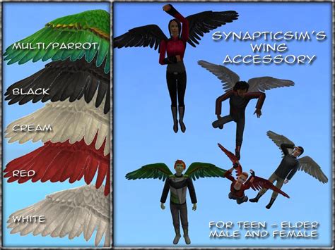 Mod The Sims - SynapticSim's ALL NEW Wings Accessory - 2 New Meshes ...