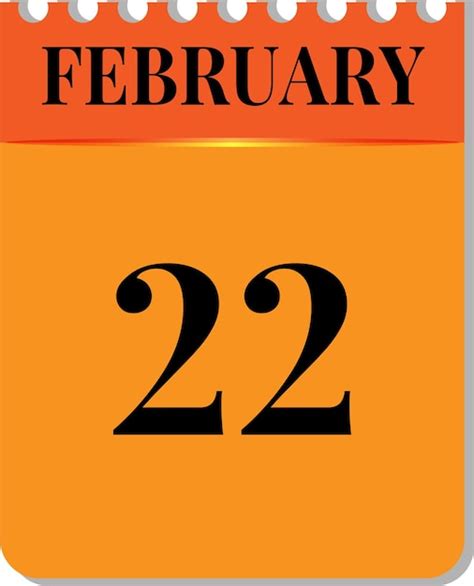 Premium Vector | 22th february in calendar icon on white background ...