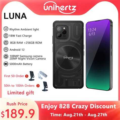 Unihertz Luna Smartphone Rhythm Ambient Led Strip Music Phone Gb Ram