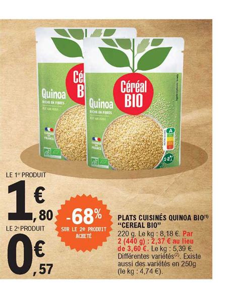 Promo Plats Cuisinés Quinoa Bio céréal Bio chez E Leclerc iCatalogue fr