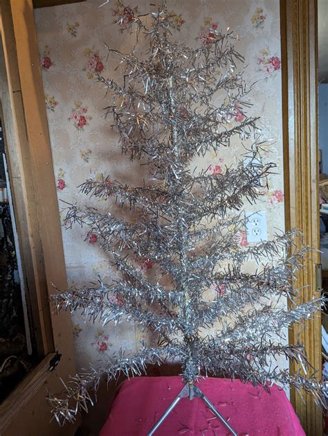 Vintage Tinsel Christmas Tree 1960 1950 Etsy