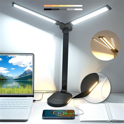 Desk Lamp Dimmable Dual Swing Arm LED Desk Lamp With 25 Light Modes