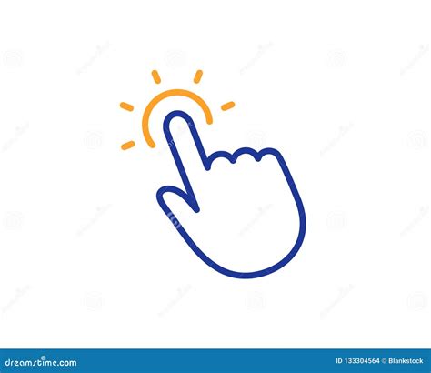 Линия значок Touchpoint знак нажмите здесь вектор Иллюстрация вектора ...