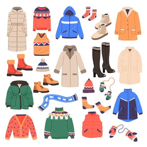 Premium Vector Winter Clothing Clothing For Cold Winter Season